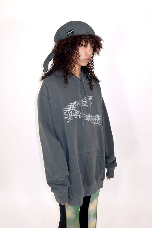 LOGO WASHED HOODIE -CHARCOAL- *Last1